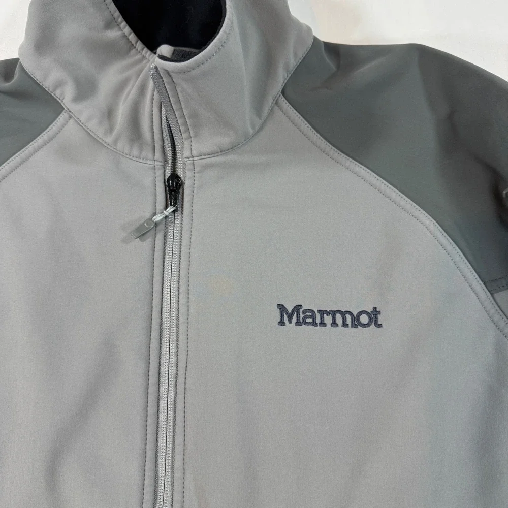 Marmot Gray‎ Softshell Full Zip Jacket Fleece Lined  Men's Medium Gorpcore